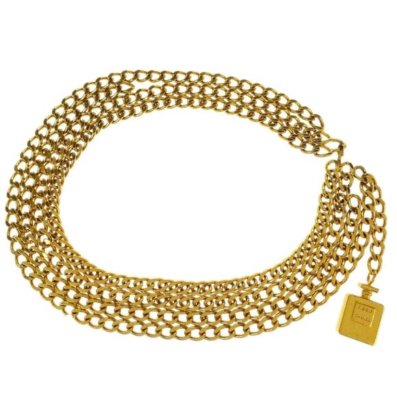 Chanel Perfume Charm Chain Belt Gold - Picture 1 of 4